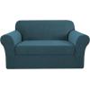 imageHVERSAILTEX 2 Piece Stretch Jacquard Wingback Chair Covers Slipcovers Wing Chair Covers Base Cover Plus Seat Cushion Cover Furniture Covers for Wingback Chairs Form Fitted Thick Soft ChocolateDeep Teal