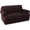 imageHVERSAILTEX 2 Piece Stretch Jacquard Wingback Chair Covers Slipcovers Wing Chair Covers Base Cover Plus Seat Cushion Cover Furniture Covers for Wingback Chairs Form Fitted Thick Soft ChocolateChocolateBrown