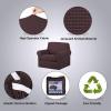 imageHVERSAILTEX 2 Piece Stretch Jacquard Wingback Chair Covers Slipcovers Wing Chair Covers Base Cover Plus Seat Cushion Cover Furniture Covers for Wingback Chairs Form Fitted Thick Soft ChocolateChocolateBrown
