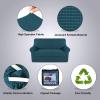 imageHVERSAILTEX 2 Piece Stretch Jacquard Wingback Chair Covers Slipcovers Wing Chair Covers Base Cover Plus Seat Cushion Cover Furniture Covers for Wingback Chairs Form Fitted Thick Soft ChocolateDeep Teal