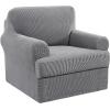 imageHVERSAILTEX 2 Piece Stretch Jacquard Wingback Chair Covers Slipcovers Wing Chair Covers Base Cover Plus Seat Cushion Cover Furniture Covers for Wingback Chairs Form Fitted Thick Soft ChocolateDove