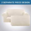 imageHVERSAILTEX 2 Piece Stretch Jacquard Wingback Chair Covers Slipcovers Wing Chair Covers Base Cover Plus Seat Cushion Cover Furniture Covers for Wingback Chairs Form Fitted Thick Soft ChocolateNatural