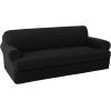 imageHVERSAILTEX 2 Piece Stretch Jacquard Wingback Chair Covers Slipcovers Wing Chair Covers Base Cover Plus Seat Cushion Cover Furniture Covers for Wingback Chairs Form Fitted Thick Soft ChocolateJet Black