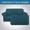 imageHVERSAILTEX 2 Piece Stretch Jacquard Wingback Chair Covers Slipcovers Wing Chair Covers Base Cover Plus Seat Cushion Cover Furniture Covers for Wingback Chairs Form Fitted Thick Soft ChocolateDeep Teal