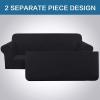 imageHVERSAILTEX 2 Piece Stretch Jacquard Wingback Chair Covers Slipcovers Wing Chair Covers Base Cover Plus Seat Cushion Cover Furniture Covers for Wingback Chairs Form Fitted Thick Soft ChocolateJet Black