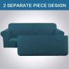 imageHVERSAILTEX 2 Piece Stretch Jacquard Wingback Chair Covers Slipcovers Wing Chair Covers Base Cover Plus Seat Cushion Cover Furniture Covers for Wingback Chairs Form Fitted Thick Soft ChocolateDeep Teal