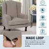 imageHVERSAILTEX 2 Piece Stretch Jacquard Wingback Chair Covers Slipcovers Wing Chair Covers Base Cover Plus Seat Cushion Cover Furniture Covers for Wingback Chairs Form Fitted Thick Soft ChocolateTaupe