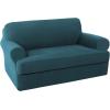 imageHVERSAILTEX 2 Piece Stretch Jacquard Wingback Chair Covers Slipcovers Wing Chair Covers Base Cover Plus Seat Cushion Cover Furniture Covers for Wingback Chairs Form Fitted Thick Soft ChocolateDeep Teal