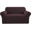 imageHVERSAILTEX 2 Piece Stretch Jacquard Wingback Chair Covers Slipcovers Wing Chair Covers Base Cover Plus Seat Cushion Cover Furniture Covers for Wingback Chairs Form Fitted Thick Soft ChocolateChocolateBrown