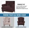 imageHVERSAILTEX 2 Piece Stretch Jacquard Wingback Chair Covers Slipcovers Wing Chair Covers Base Cover Plus Seat Cushion Cover Furniture Covers for Wingback Chairs Form Fitted Thick Soft ChocolateChocolateBrown