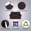 imageHVERSAILTEX 2 Piece Stretch Jacquard Wingback Chair Covers Slipcovers Wing Chair Covers Base Cover Plus Seat Cushion Cover Furniture Covers for Wingback Chairs Form Fitted Thick Soft ChocolateChocolateBrown
