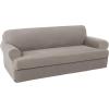 imageHVERSAILTEX 2 Piece Stretch Jacquard Wingback Chair Covers Slipcovers Wing Chair Covers Base Cover Plus Seat Cushion Cover Furniture Covers for Wingback Chairs Form Fitted Thick Soft ChocolateTaupe