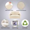 imageHVERSAILTEX 2 Piece Stretch Jacquard Wingback Chair Covers Slipcovers Wing Chair Covers Base Cover Plus Seat Cushion Cover Furniture Covers for Wingback Chairs Form Fitted Thick Soft ChocolateNatural