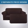 imageHVERSAILTEX 2 Piece Stretch Jacquard Wingback Chair Covers Slipcovers Wing Chair Covers Base Cover Plus Seat Cushion Cover Furniture Covers for Wingback Chairs Form Fitted Thick Soft ChocolateChocolateBrown