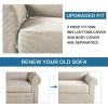 imageHVERSAILTEX 2 Piece Stretch Jacquard Wingback Chair Covers Slipcovers Wing Chair Covers Base Cover Plus Seat Cushion Cover Furniture Covers for Wingback Chairs Form Fitted Thick Soft ChocolateIsland Fossi