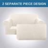 imageHVERSAILTEX 2 Piece Stretch Jacquard Wingback Chair Covers Slipcovers Wing Chair Covers Base Cover Plus Seat Cushion Cover Furniture Covers for Wingback Chairs Form Fitted Thick Soft ChocolateIvory