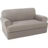 imageHVERSAILTEX 2 Piece Stretch Jacquard Wingback Chair Covers Slipcovers Wing Chair Covers Base Cover Plus Seat Cushion Cover Furniture Covers for Wingback Chairs Form Fitted Thick Soft ChocolateTaupe