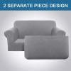 imageHVERSAILTEX 2 Piece Stretch Jacquard Wingback Chair Covers Slipcovers Wing Chair Covers Base Cover Plus Seat Cushion Cover Furniture Covers for Wingback Chairs Form Fitted Thick Soft ChocolateDove