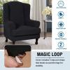 imageHVERSAILTEX 2 Piece Stretch Jacquard Wingback Chair Covers Slipcovers Wing Chair Covers Base Cover Plus Seat Cushion Cover Furniture Covers for Wingback Chairs Form Fitted Thick Soft ChocolateJet Black