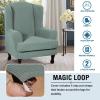imageHVERSAILTEX 2 Piece Stretch Jacquard Wingback Chair Covers Slipcovers Wing Chair Covers Base Cover Plus Seat Cushion Cover Furniture Covers for Wingback Chairs Form Fitted Thick Soft ChocolateSage