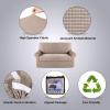 imageHVERSAILTEX 2 Piece Stretch Jacquard Wingback Chair Covers Slipcovers Wing Chair Covers Base Cover Plus Seat Cushion Cover Furniture Covers for Wingback Chairs Form Fitted Thick Soft ChocolateSand