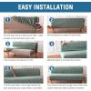 imageHVERSAILTEX Armless Futon Cover Stretch Sofa Bed Slipcover Protector Elastic Feature Rich Textured High Spandex Small Checks Jacquard Fabric Futon Cover Machine Washable TaupeSage