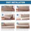 imageHVERSAILTEX Armless Futon Cover Stretch Sofa Bed Slipcover Protector Elastic Feature Rich Textured High Spandex Small Checks Jacquard Fabric Futon Cover Machine Washable TaupeSand