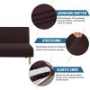 imageHVERSAILTEX Armless Futon Cover Stretch Sofa Bed Slipcover Protector Elastic Feature Rich Textured High Spandex Small Checks Jacquard Fabric Futon Cover Machine Washable TaupeChocolate