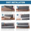 imageHVERSAILTEX Armless Futon Cover Stretch Sofa Bed Slipcover Protector Elastic Feature Rich Textured High Spandex Small Checks Jacquard Fabric Futon Cover Machine Washable TaupeGrey