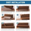 imageHVERSAILTEX Armless Futon Cover Stretch Sofa Bed Slipcover Protector Elastic Feature Rich Textured High Spandex Small Checks Jacquard Fabric Futon Cover Machine Washable TaupeCaramel