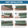 imageHVERSAILTEX Armless Futon Cover Stretch Sofa Bed Slipcover Protector Elastic Feature Rich Textured High Spandex Small Checks Jacquard Fabric Futon Cover Machine Washable TaupeLoden Frost