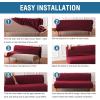 imageHVERSAILTEX Armless Futon Cover Stretch Sofa Bed Slipcover Protector Elastic Feature Rich Textured High Spandex Small Checks Jacquard Fabric Futon Cover Machine Washable TaupeWineBurgundy
