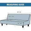 imageHVERSAILTEX Armless Futon Cover Stretch Sofa Bed Slipcover Protector Elastic Feature Rich Textured High Spandex Small Checks Jacquard Fabric Futon Cover Machine Washable TaupeBronze Green