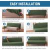 imageHVERSAILTEX Armless Futon Cover Stretch Sofa Bed Slipcover Protector Elastic Feature Rich Textured High Spandex Small Checks Jacquard Fabric Futon Cover Machine Washable Bronze GreenBronze Green