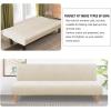 imageHVERSAILTEX Armless Futon Cover Stretch Sofa Bed Slipcover Protector Elastic Feature Rich Textured High Spandex Small Checks Jacquard Fabric Futon Cover Machine Washable TaupeNatural
