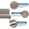imageHVERSAILTEX Armless Futon Cover Stretch Sofa Bed Slipcover Protector Elastic Feature Rich Textured High Spandex Small Checks Jacquard Fabric Futon Cover Machine Washable TaupeTaupe