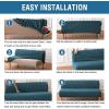 imageHVERSAILTEX Armless Futon Cover Stretch Sofa Bed Slipcover Protector Elastic Feature Rich Textured High Spandex Small Checks Jacquard Fabric Futon Cover Machine Washable Bronze GreenDeep Teal