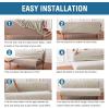 imageHVERSAILTEX Armless Futon Cover Stretch Sofa Bed Slipcover Protector Elastic Feature Rich Textured High Spandex Small Checks Jacquard Fabric Futon Cover Machine Washable TaupeIsland Fossi