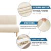 imageHVERSAILTEX Armless Futon Cover Stretch Sofa Bed Slipcover Protector Elastic Feature Rich Textured High Spandex Small Checks Jacquard Fabric Futon Cover Machine Washable TaupeNatural
