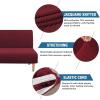 imageHVERSAILTEX Armless Futon Cover Stretch Sofa Bed Slipcover Protector Elastic Feature Rich Textured High Spandex Small Checks Jacquard Fabric Futon Cover Machine Washable Bronze GreenWineBurgundy