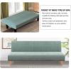 imageHVERSAILTEX Armless Futon Cover Stretch Sofa Bed Slipcover Protector Elastic Feature Rich Textured High Spandex Small Checks Jacquard Fabric Futon Cover Machine Washable TaupeSage