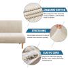imageHVERSAILTEX Armless Futon Cover Stretch Sofa Bed Slipcover Protector Elastic Feature Rich Textured High Spandex Small Checks Jacquard Fabric Futon Cover Machine Washable TaupeIsland Fossi