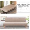 imageHVERSAILTEX Armless Futon Cover Stretch Sofa Bed Slipcover Protector Elastic Feature Rich Textured High Spandex Small Checks Jacquard Fabric Futon Cover Machine Washable Bronze GreenSand
