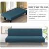 imageHVERSAILTEX Armless Futon Cover Stretch Sofa Bed Slipcover Protector Elastic Feature Rich Textured High Spandex Small Checks Jacquard Fabric Futon Cover Machine Washable TaupeDeep Teal