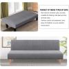 imageHVERSAILTEX Armless Futon Cover Stretch Sofa Bed Slipcover Protector Elastic Feature Rich Textured High Spandex Small Checks Jacquard Fabric Futon Cover Machine Washable TaupeDove