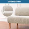 imageHVERSAILTEX Armless Futon Cover Stretch Sofa Bed Slipcover Protector Elastic Feature Rich Textured High Spandex Small Checks Jacquard Fabric Futon Cover Machine Washable TaupeIsland Fossi