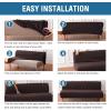 imageHVERSAILTEX Armless Futon Cover Stretch Sofa Bed Slipcover Protector Elastic Feature Rich Textured High Spandex Small Checks Jacquard Fabric Futon Cover Machine Washable TaupeChocolate