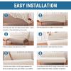 imageHVERSAILTEX Armless Futon Cover Stretch Sofa Bed Slipcover Protector Elastic Feature Rich Textured High Spandex Small Checks Jacquard Fabric Futon Cover Machine Washable TaupeNatural