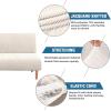 imageHVERSAILTEX Armless Futon Cover Stretch Sofa Bed Slipcover Protector Elastic Feature Rich Textured High Spandex Small Checks Jacquard Fabric Futon Cover Machine Washable TaupeIvory