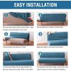 imageHVERSAILTEX Armless Futon Cover Stretch Sofa Bed Slipcover Protector Elastic Feature Rich Textured High Spandex Small Checks Jacquard Fabric Futon Cover Machine Washable TaupeDusty Blue